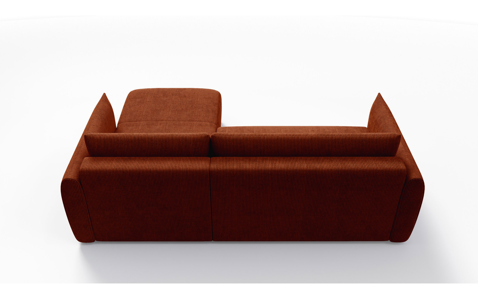 TAUER Ecksofa 3-Sitzer links, orange