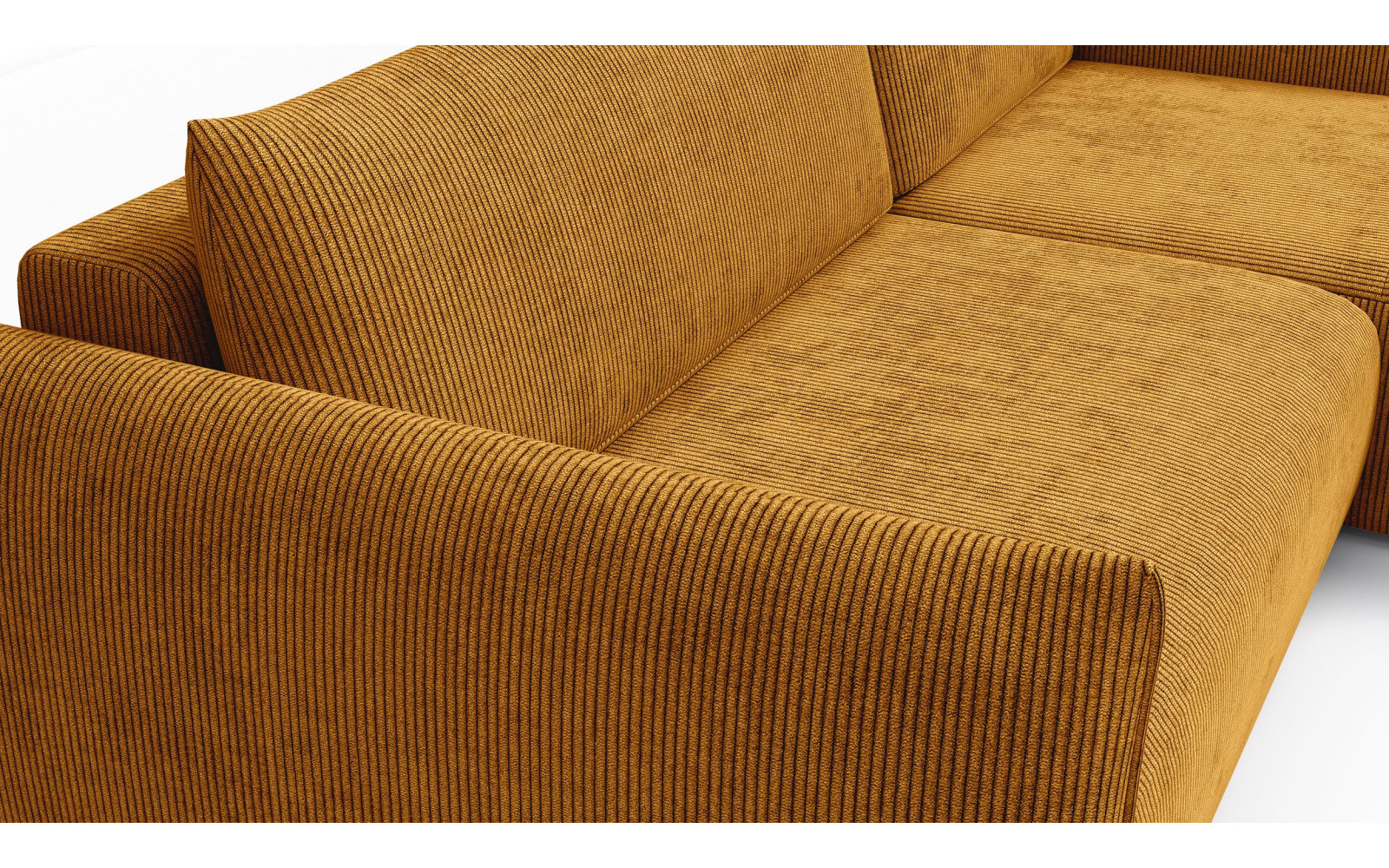 TAUER Ecksofa 3-Sitzer links, safran