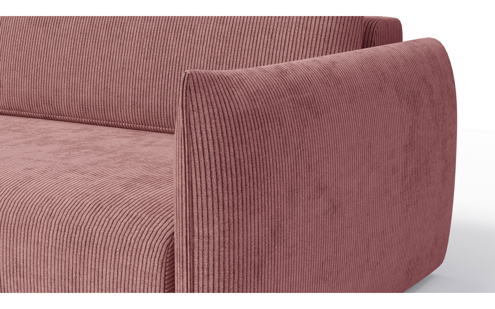 TAUER Ecksofa 3-Sitzer rechts, altrosa