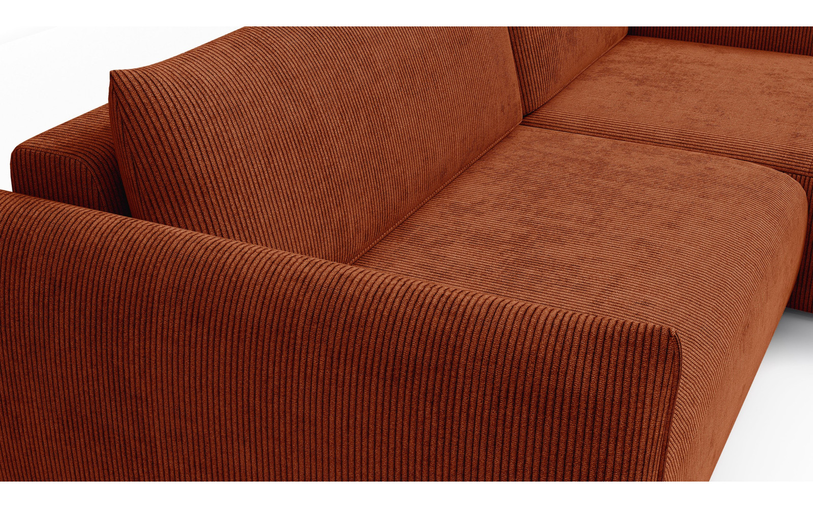 TAUER Ecksofa 3-Sitzer links, orange