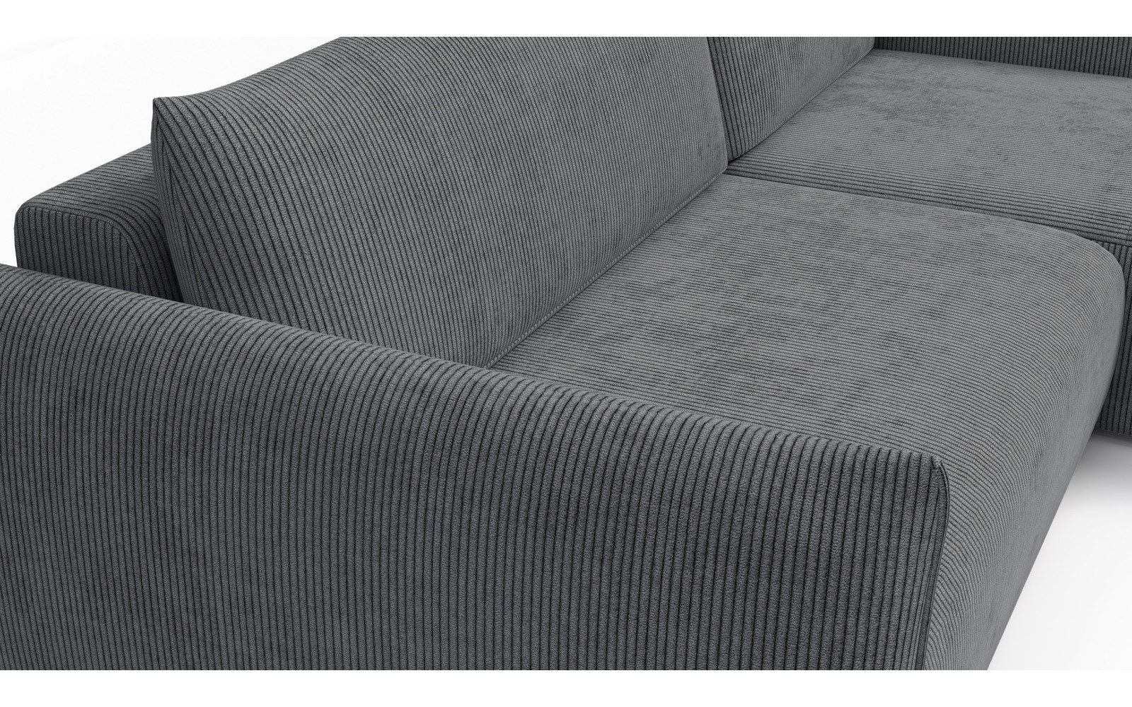 TAUER Ecksofa 3-Sitzer links, dunkelgrau