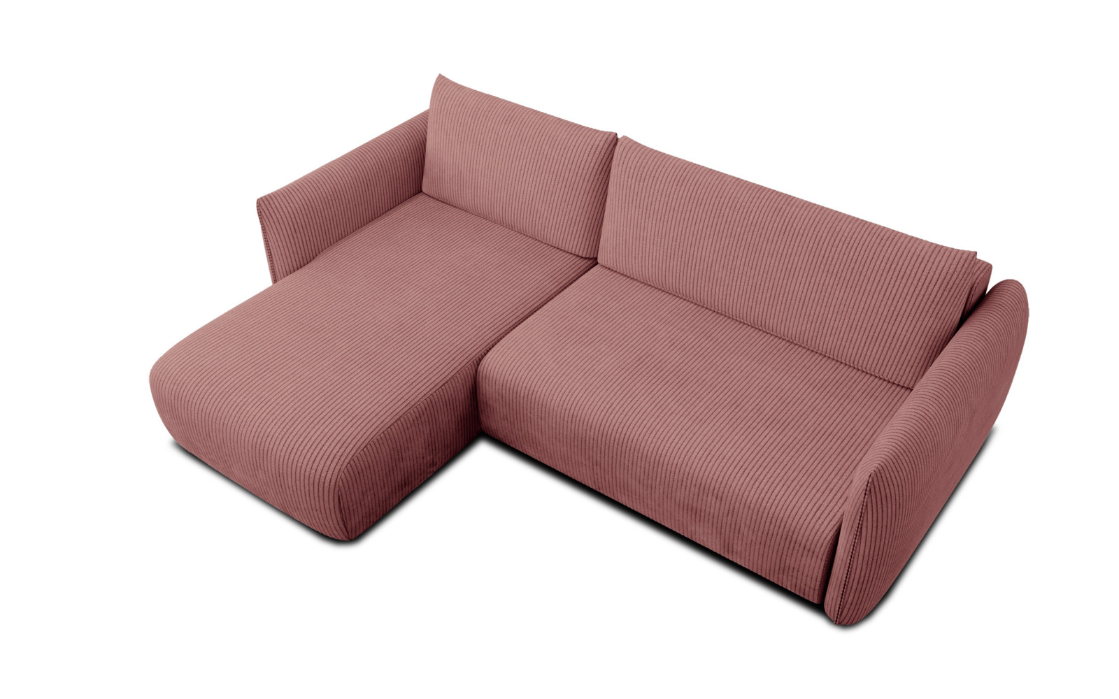 TAUER Ecksofa 3-Sitzer rechts, altrosa