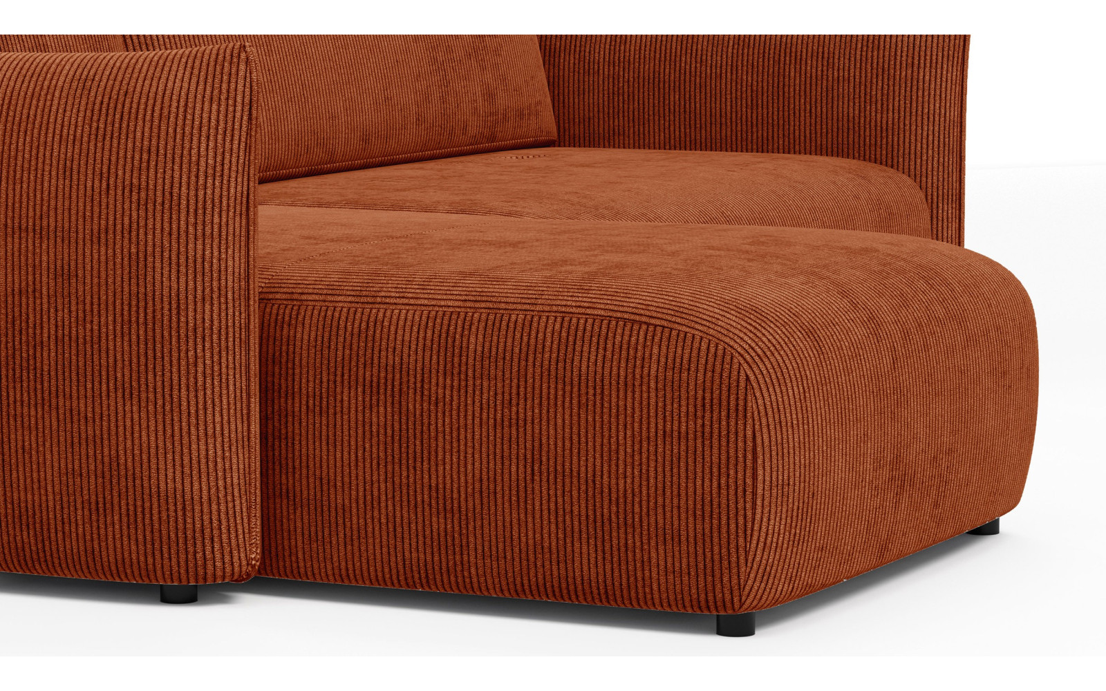 TAUER Ecksofa 3-Sitzer rechts, orange