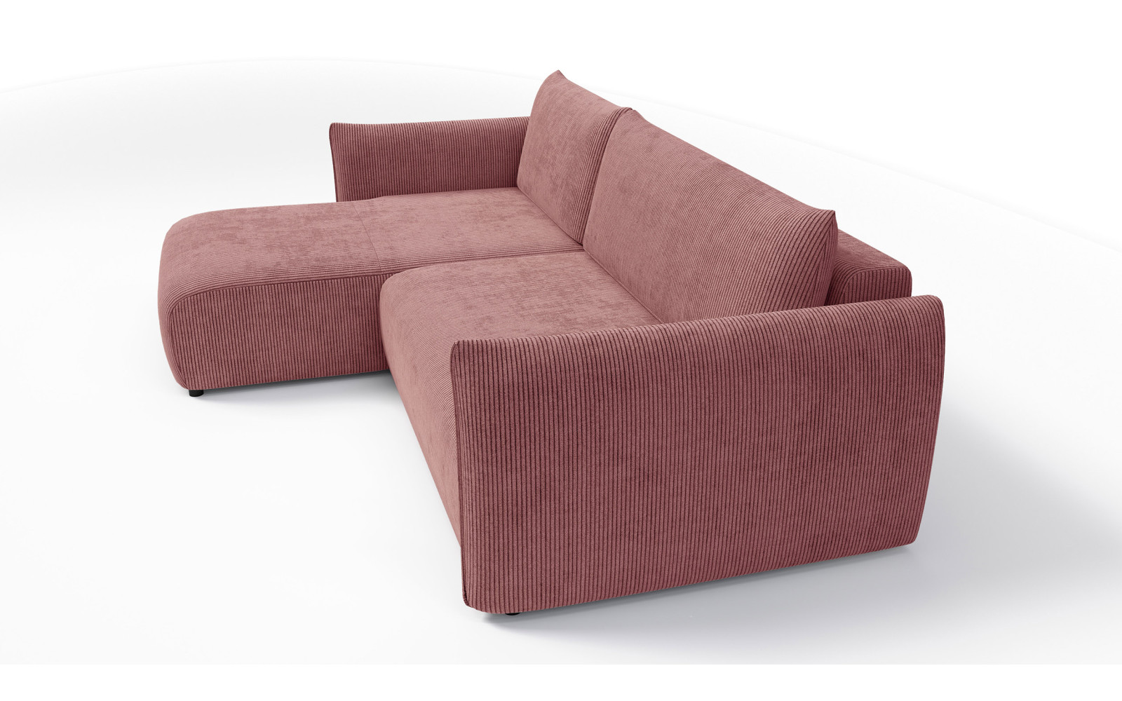 TAUER Ecksofa 3-Sitzer rechts, altrosa