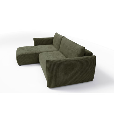 TAUER Ecksofa 3-Sitzer rechts, olive