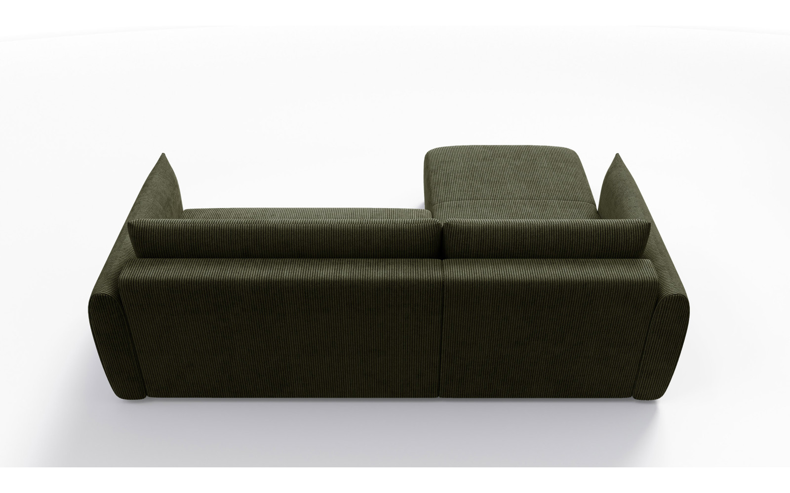 TAUER Ecksofa 3-Sitzer rechts, olive