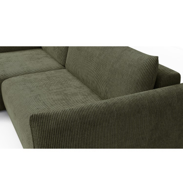TAUER Ecksofa 3-Sitzer rechts, olive