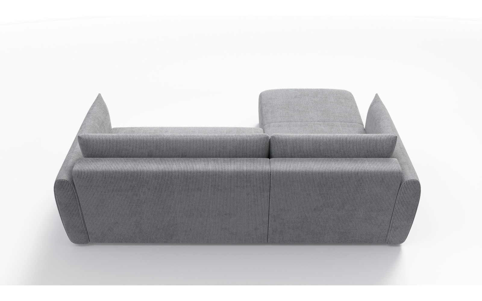 TAUER Ecksofa 3-Sitzer rechts, hellgrau