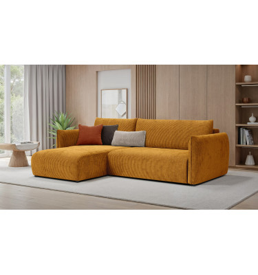 TAUER Ecksofa 3-Sitzer rechts, safran