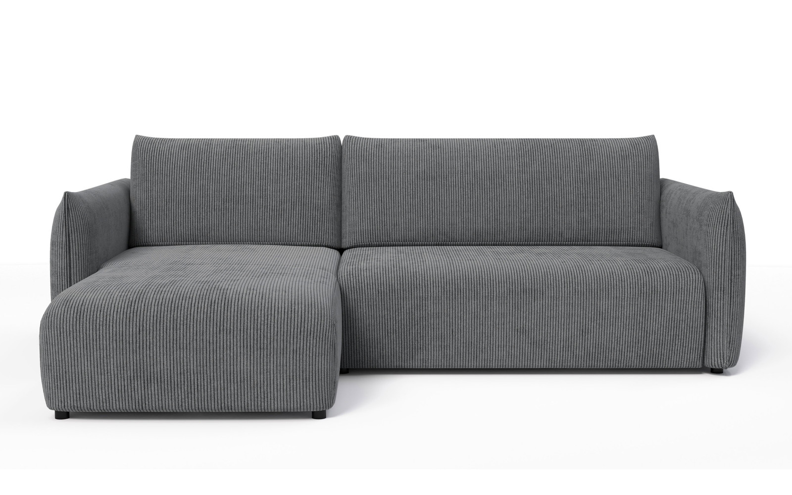 TAUER Ecksofa 3-Sitzer rechts, dunkelgrau