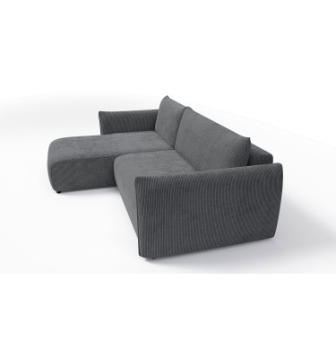 TAUER Ecksofa 3-Sitzer rechts, dunkelgrau