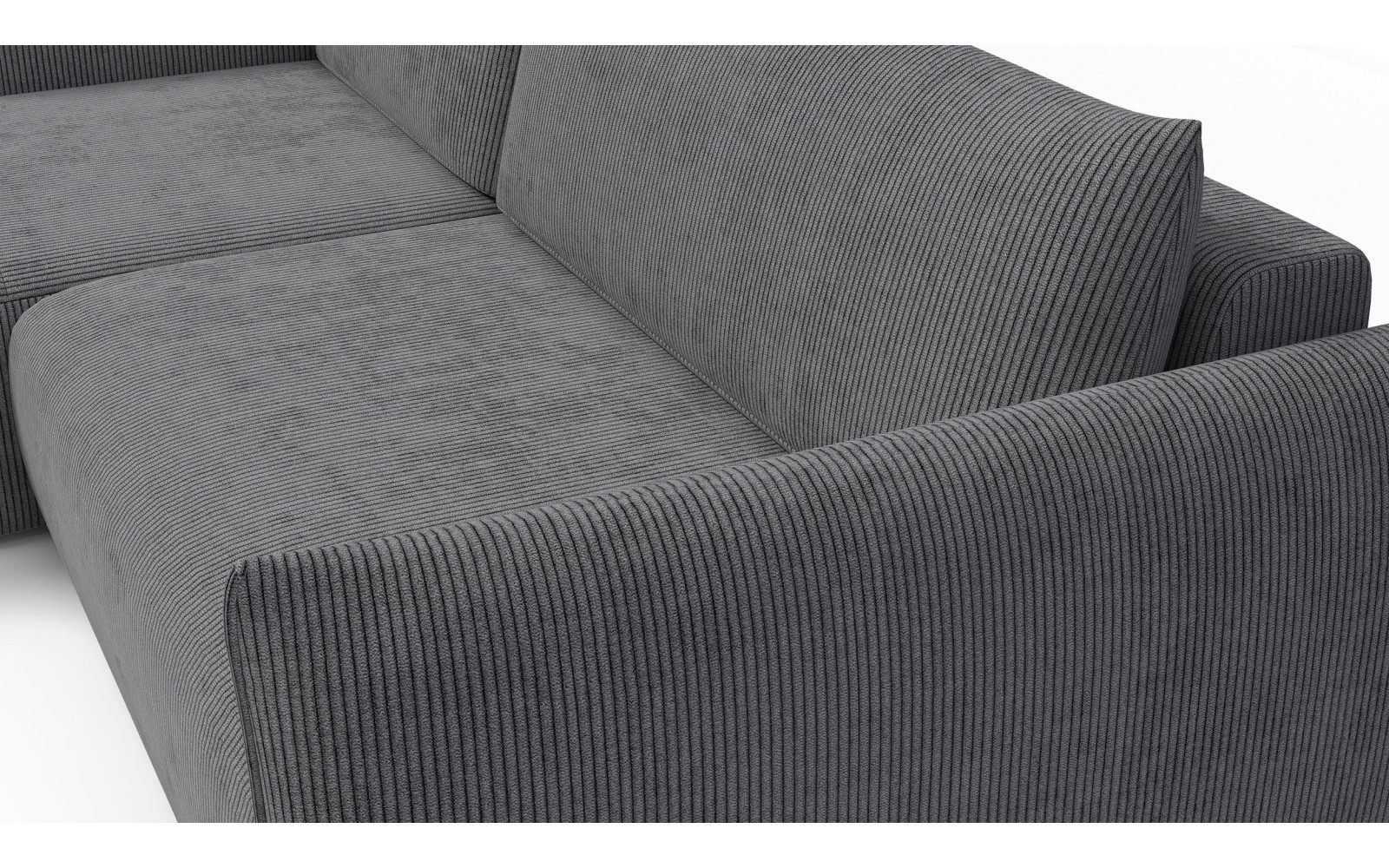 TAUER Ecksofa 3-Sitzer rechts, dunkelgrau