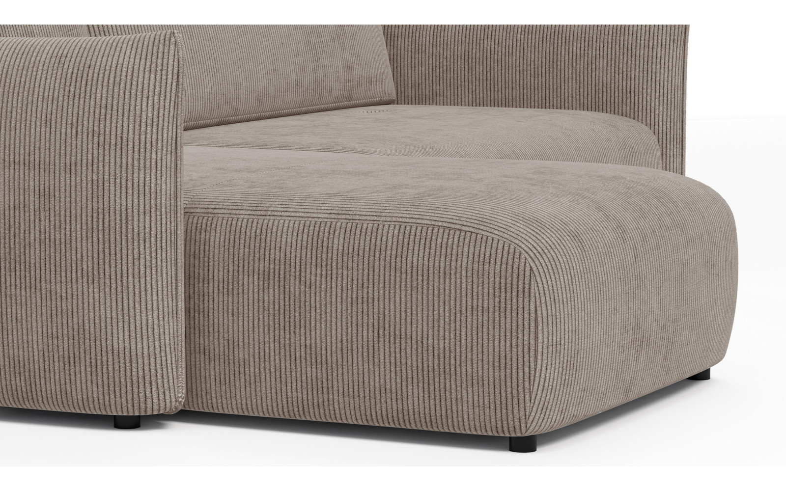 TAUER Ecksofa 3-Sitzer rechts, taupe