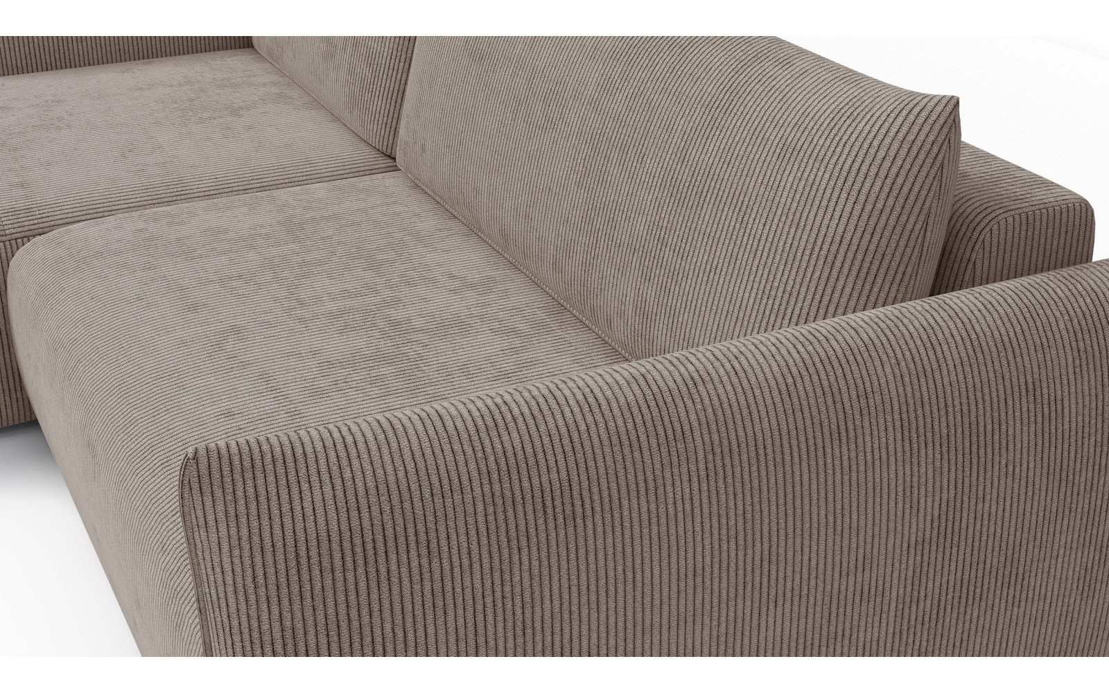 TAUER Ecksofa 3-Sitzer rechts, taupe