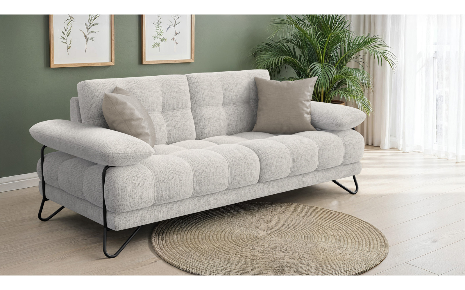BUBBARA 2,5-Sitzer-Sofa, creme