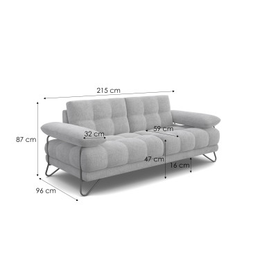 BUBBARA 2,5-Sitzer-Sofa, creme