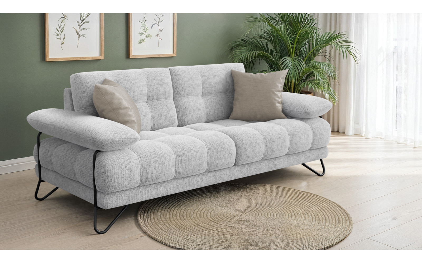 BUBBARA 2,5-Sitze-Sofa, hellgrau