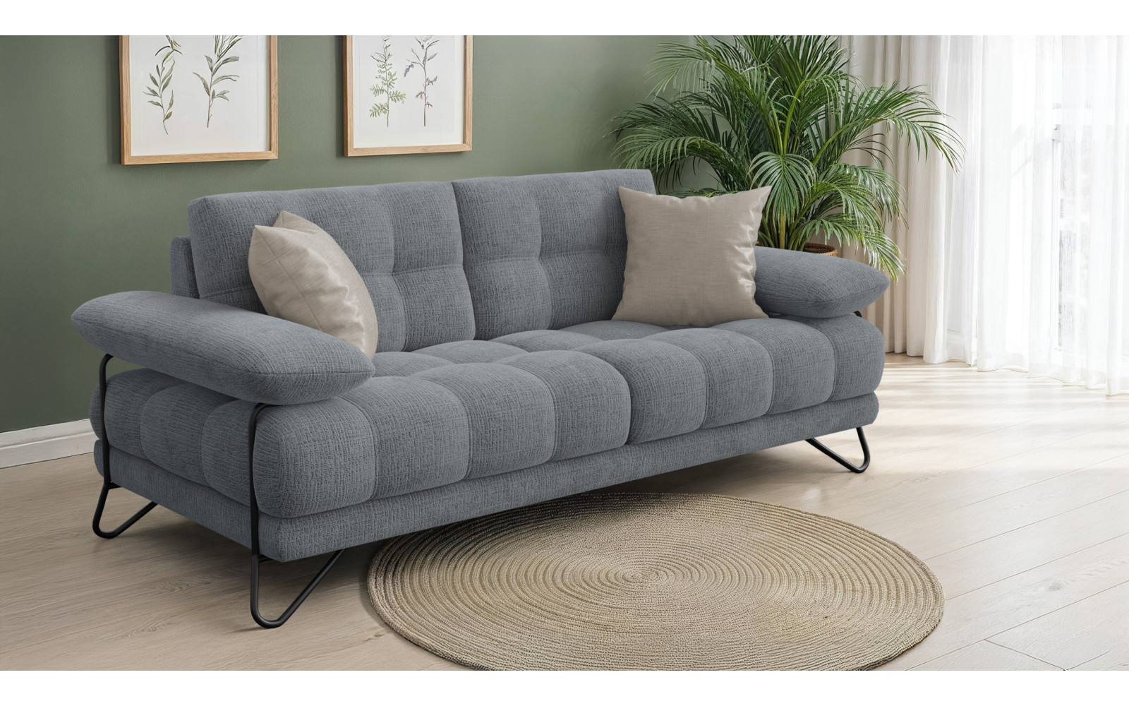 BUBBARA 2,5-Sitzer-Sofa, dunkelgrau