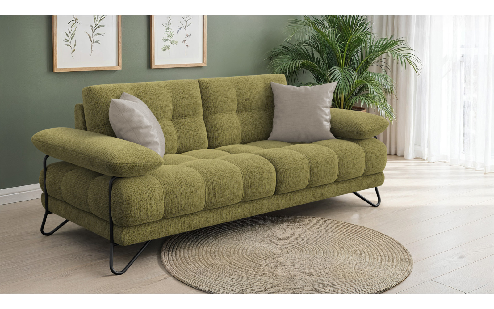 BUBBARA 2,5-Sitzer-Sofa, olivgrün