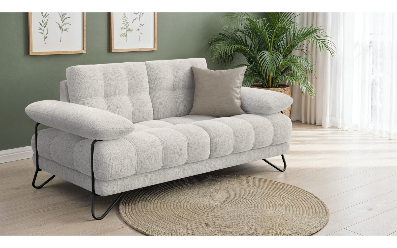 BUBBARA 2-Sitzer-Sofa, creme