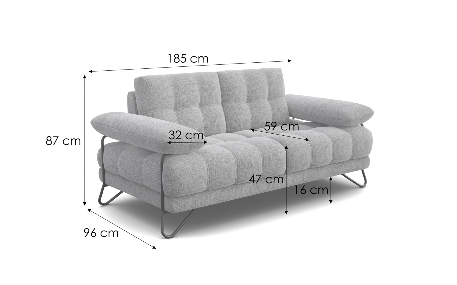 BUBBARA 2-Sitzer-Sofa, beige