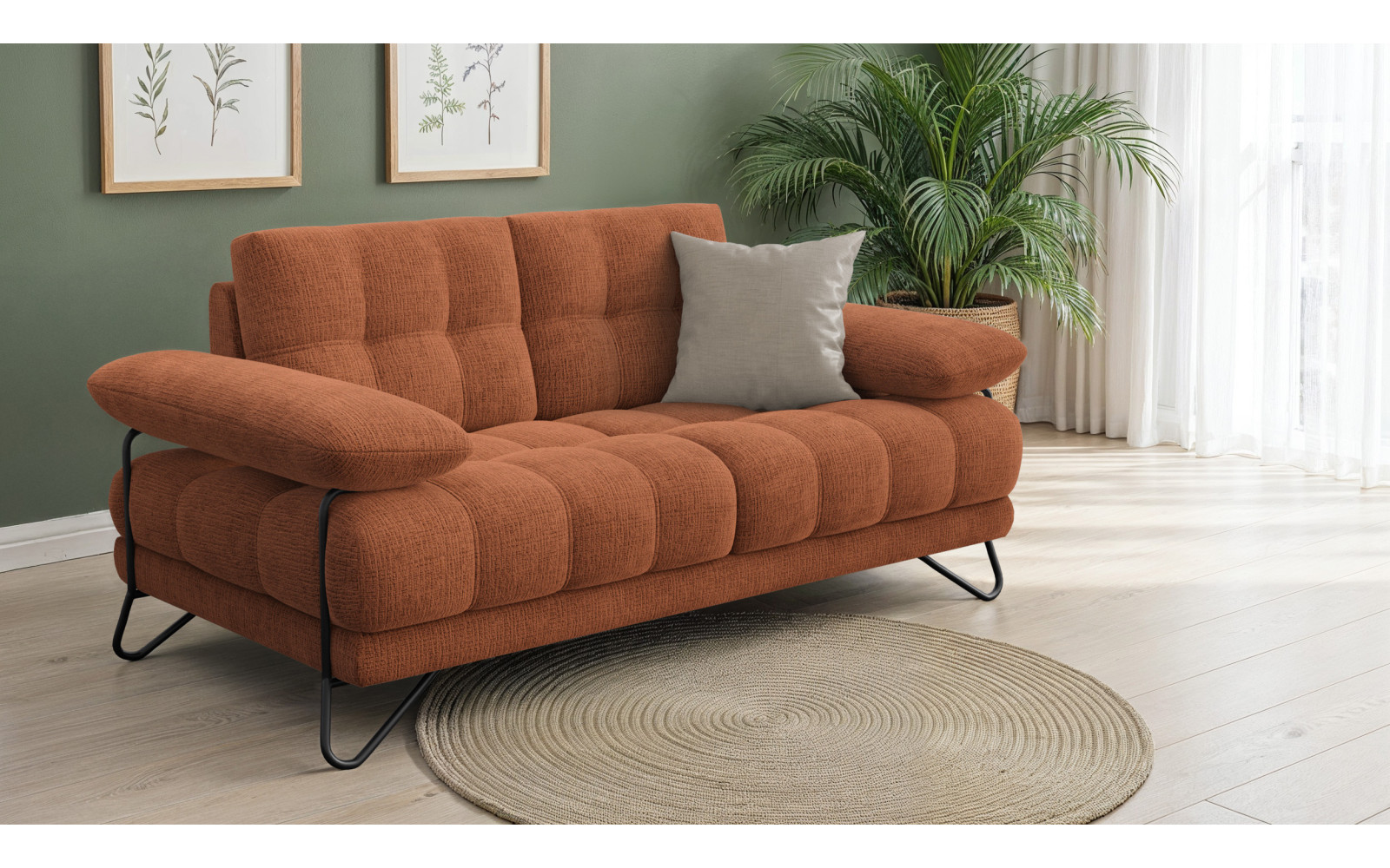 BUBBARA 2-Sitzer-Sofa, rostrot