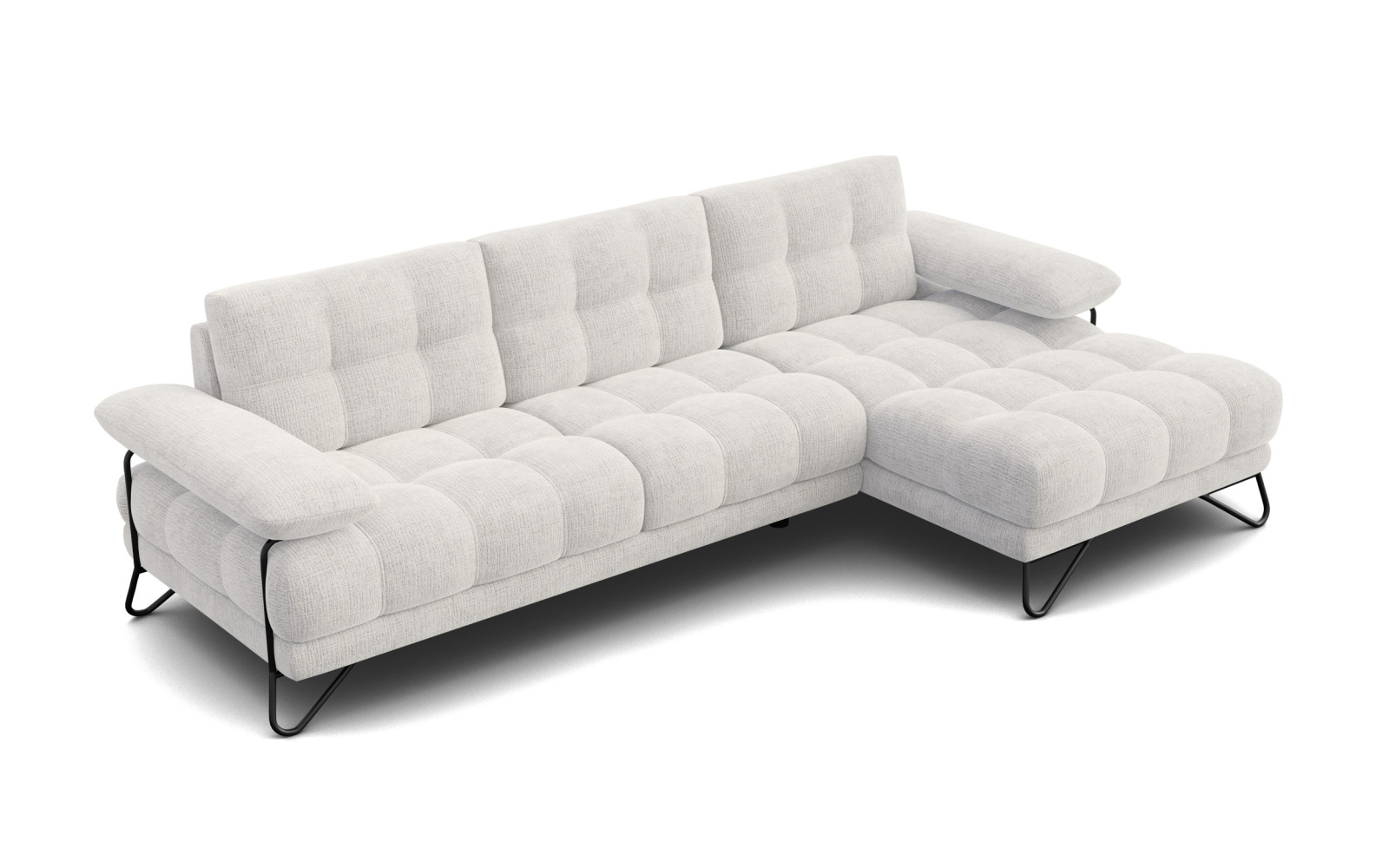 BUBBARA Ecksofa 4-Sitzer rechts, creme