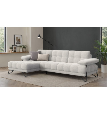 BUBBARA Ecksofa 4-Sitzer links, creme
