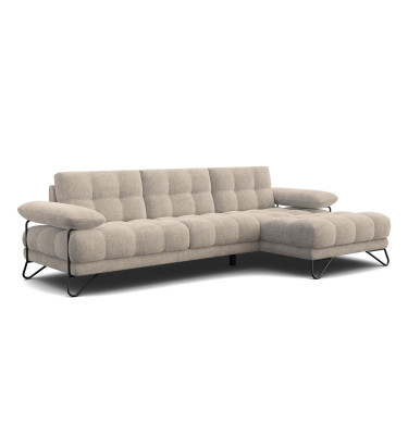 BUBBARA Ecksofa 4-Sitzer rechts, beige