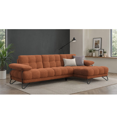 BUBBARA Ecksofa 4-Sitzer rechts, rostrot