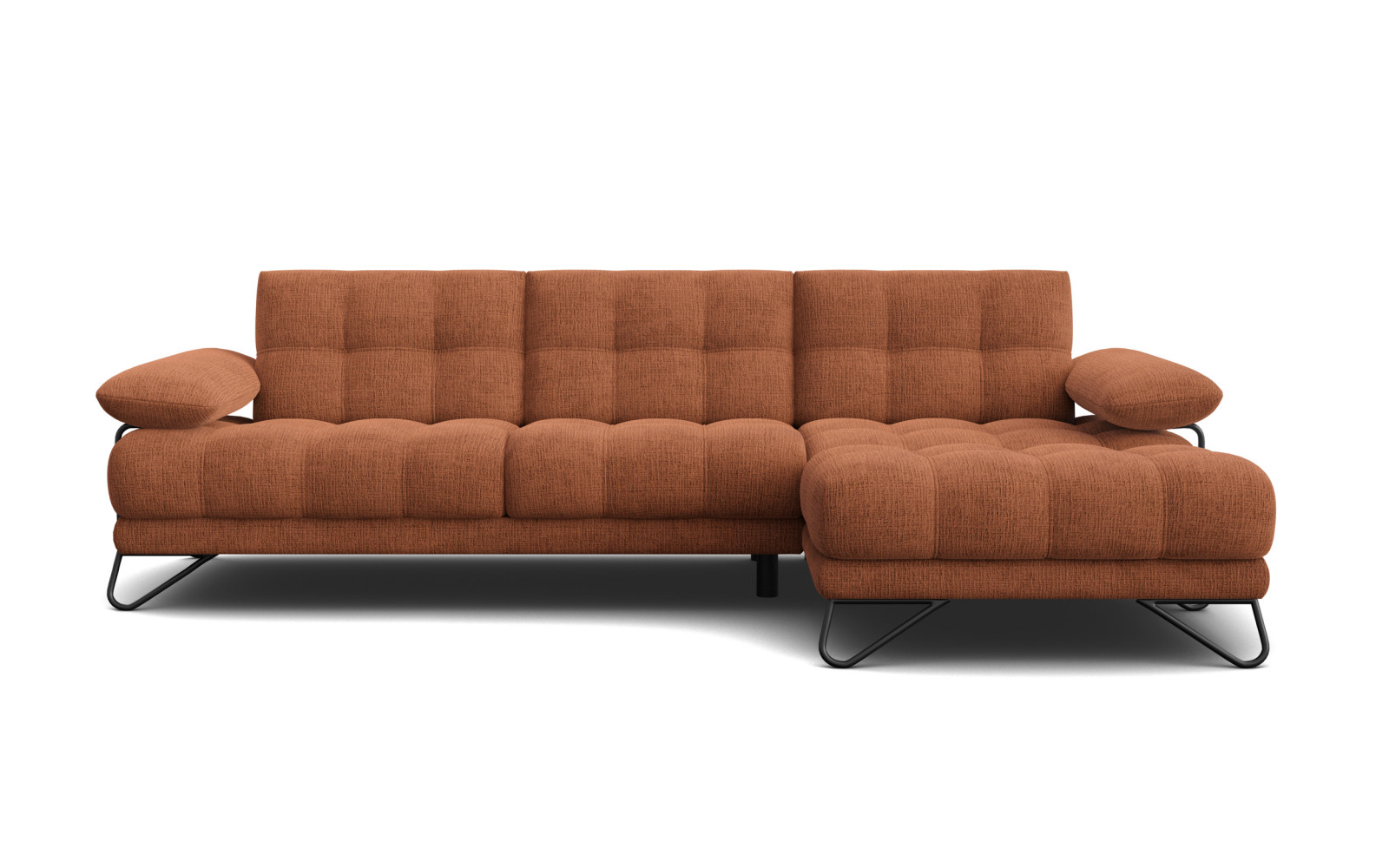 BUBBARA Ecksofa 4-Sitzer rechts, rostrot