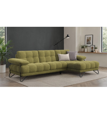 BUBBARA Ecksofa 4-Sitzer rechts, olivgrün