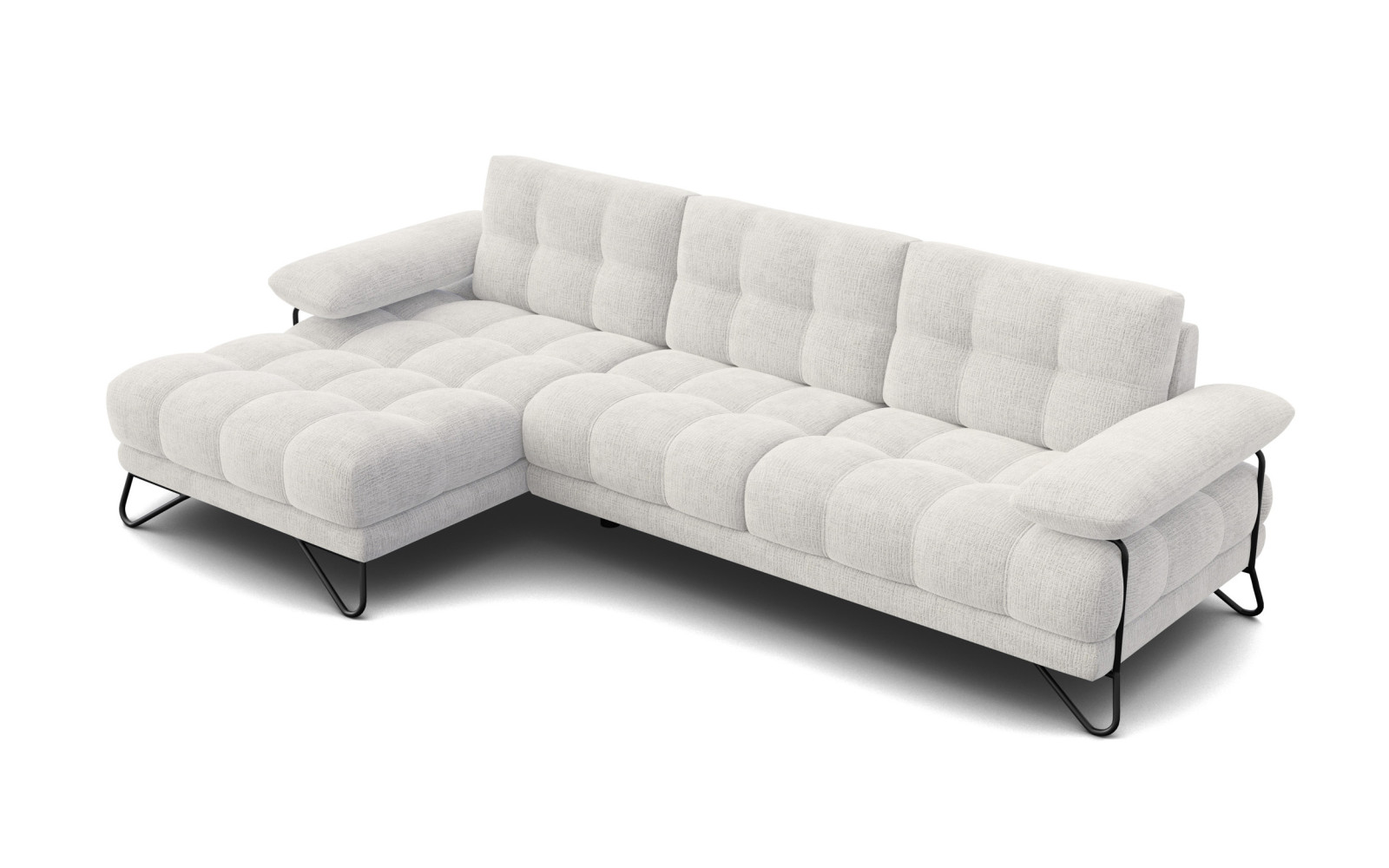 BUBBARA Ecksofa 4-Sitzer links, creme