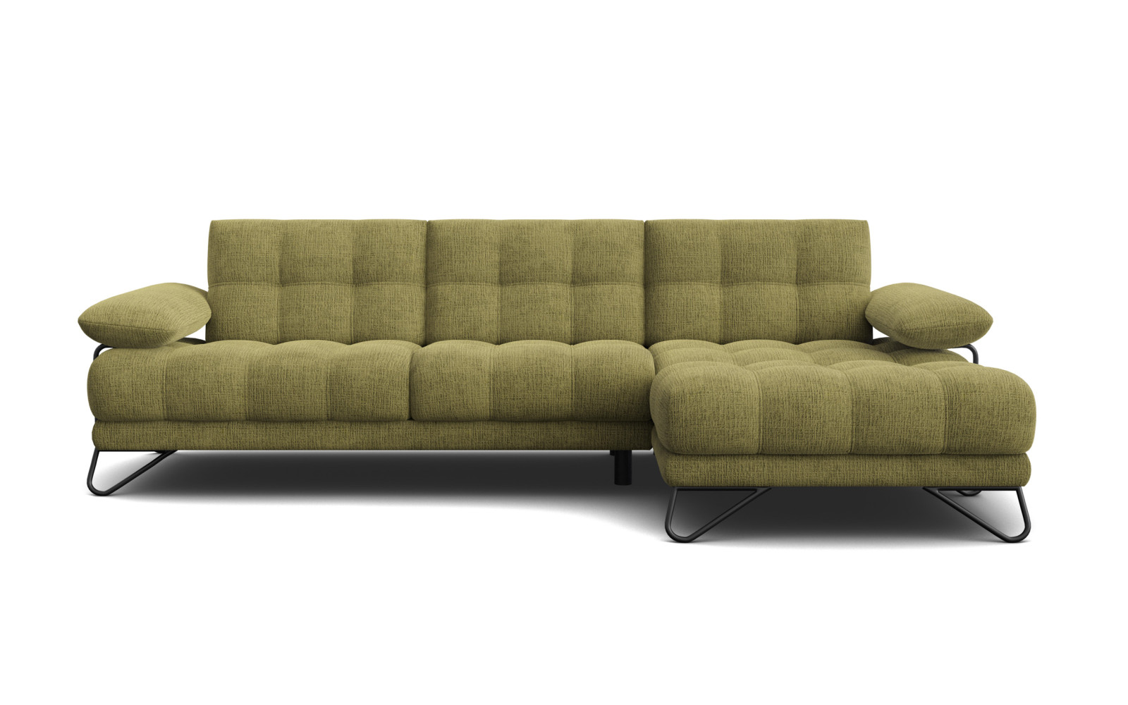 BUBBARA Ecksofa 4-Sitzer rechts, olivgrün