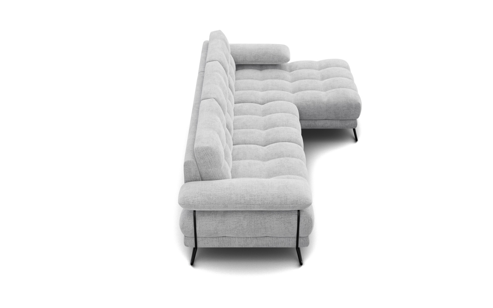 BUBBARA Ecksofa 4-Sitzer rechts, hellgrau