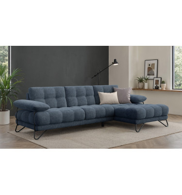 BUBBARA Ecksofa 4-Sitzer rechts, marineblau