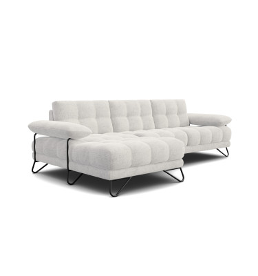 BUBBARA Ecksofa 4-Sitzer links, creme