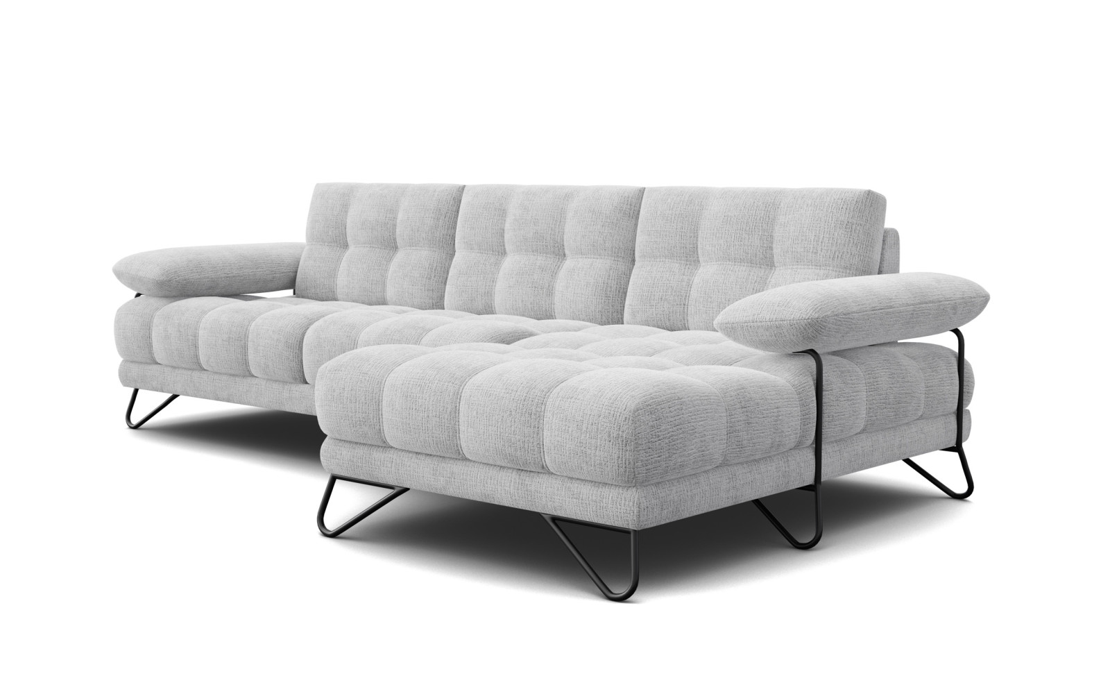 BUBBARA Ecksofa 4-Sitzer rechts, hellgrau