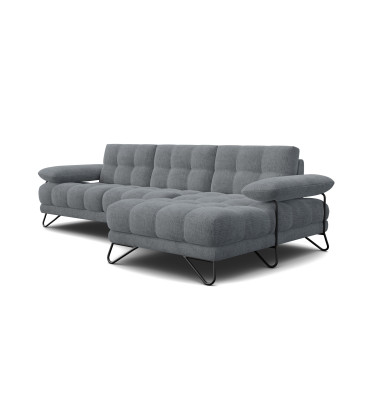 BUBBARA Ecksofa 4-Sitzer rechts, dunkelgrau