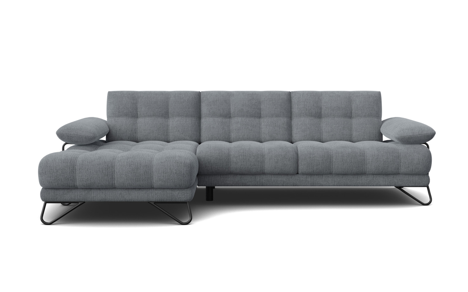 BUBBARA Ecksofa 4-Sitzer links, dunkelgrau