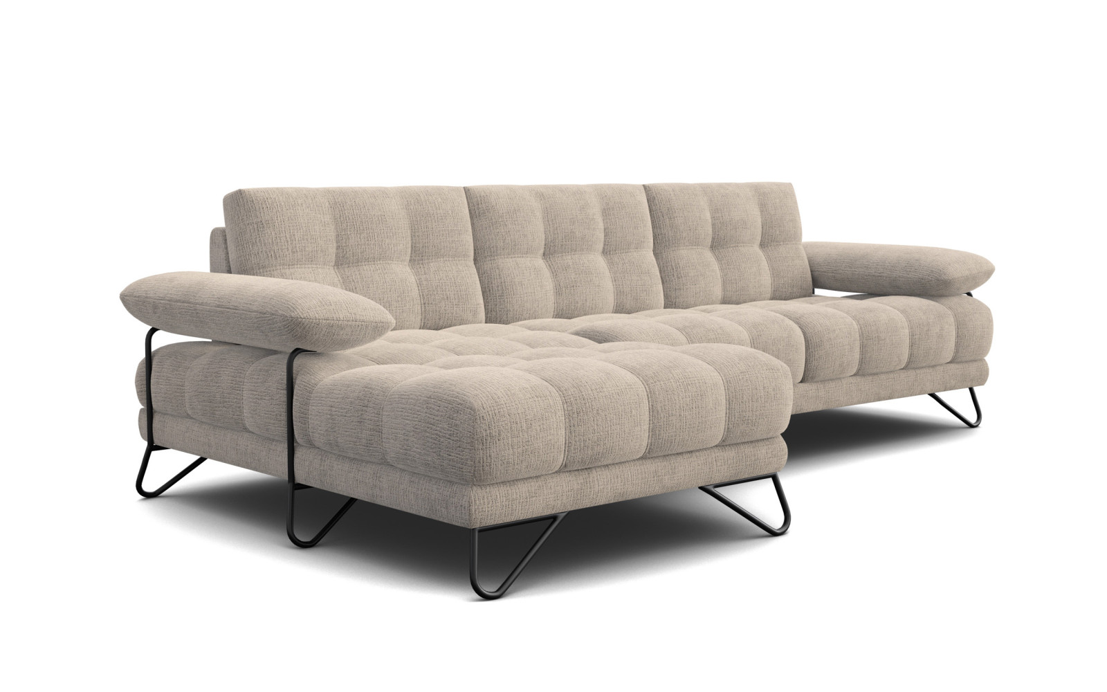 BUBBARA Ecksofa 4-Sitzer links, beige
