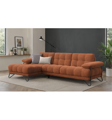 BUBBARA Ecksofa 4-Sitzer links, rostrot