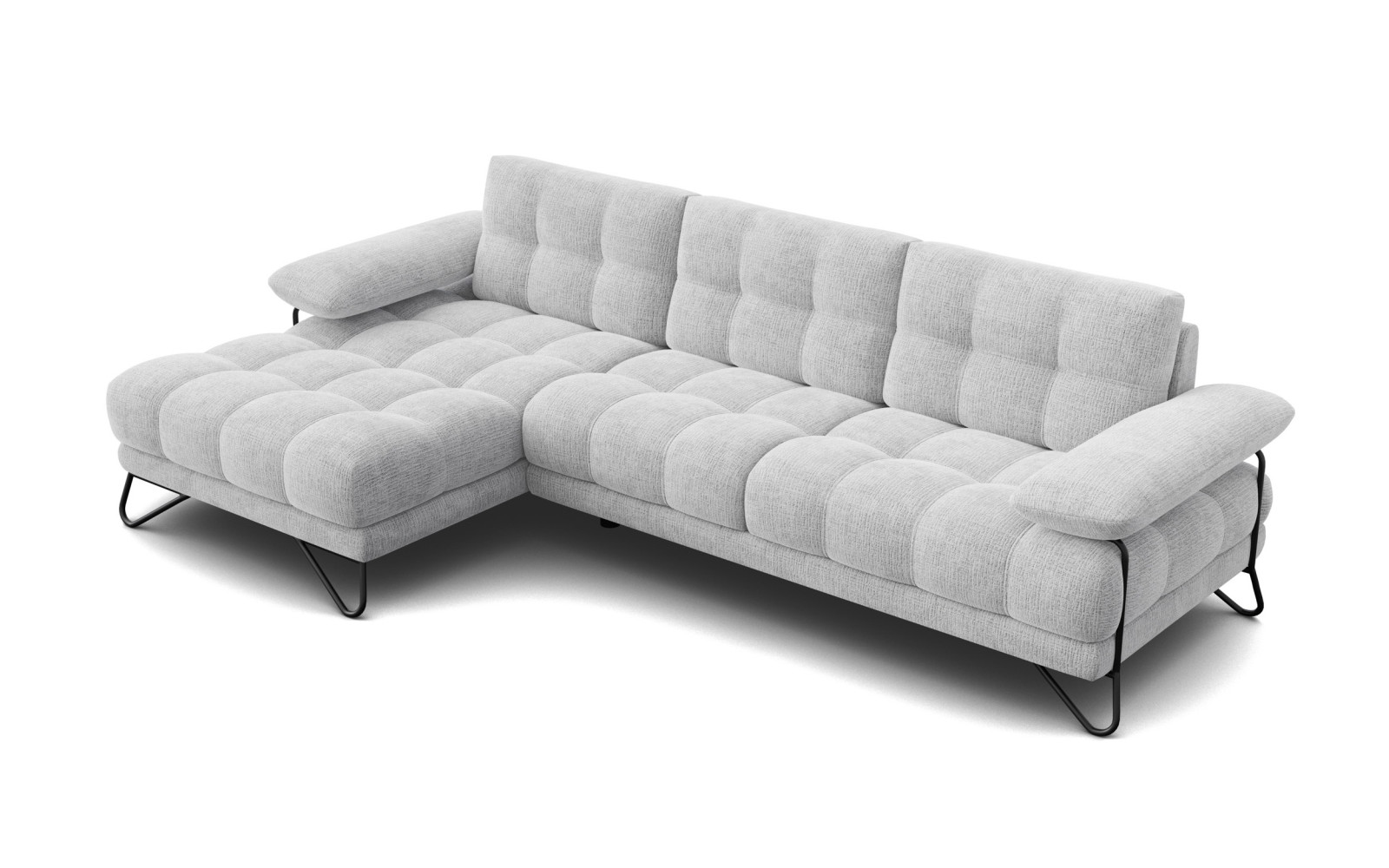 BUBBARA Ecksofa 4-Sitzer links, hellgrau