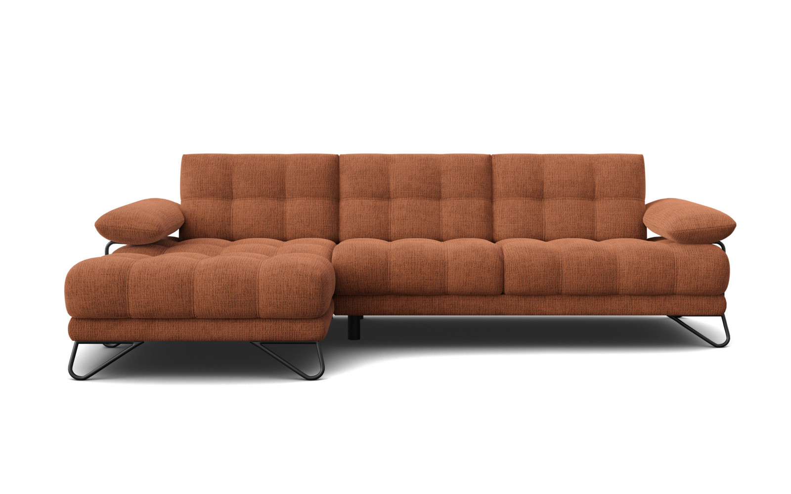 BUBBARA Ecksofa 4-Sitzer links, rostrot