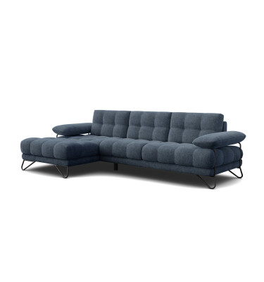 BUBBARA Ecksofa 4-Sitzer links, marineblau