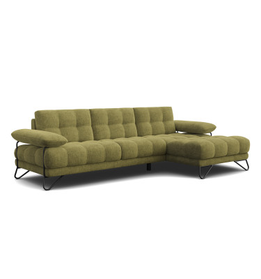 BUBBARA Ecksofa 4-Sitzer rechts, olivgrün