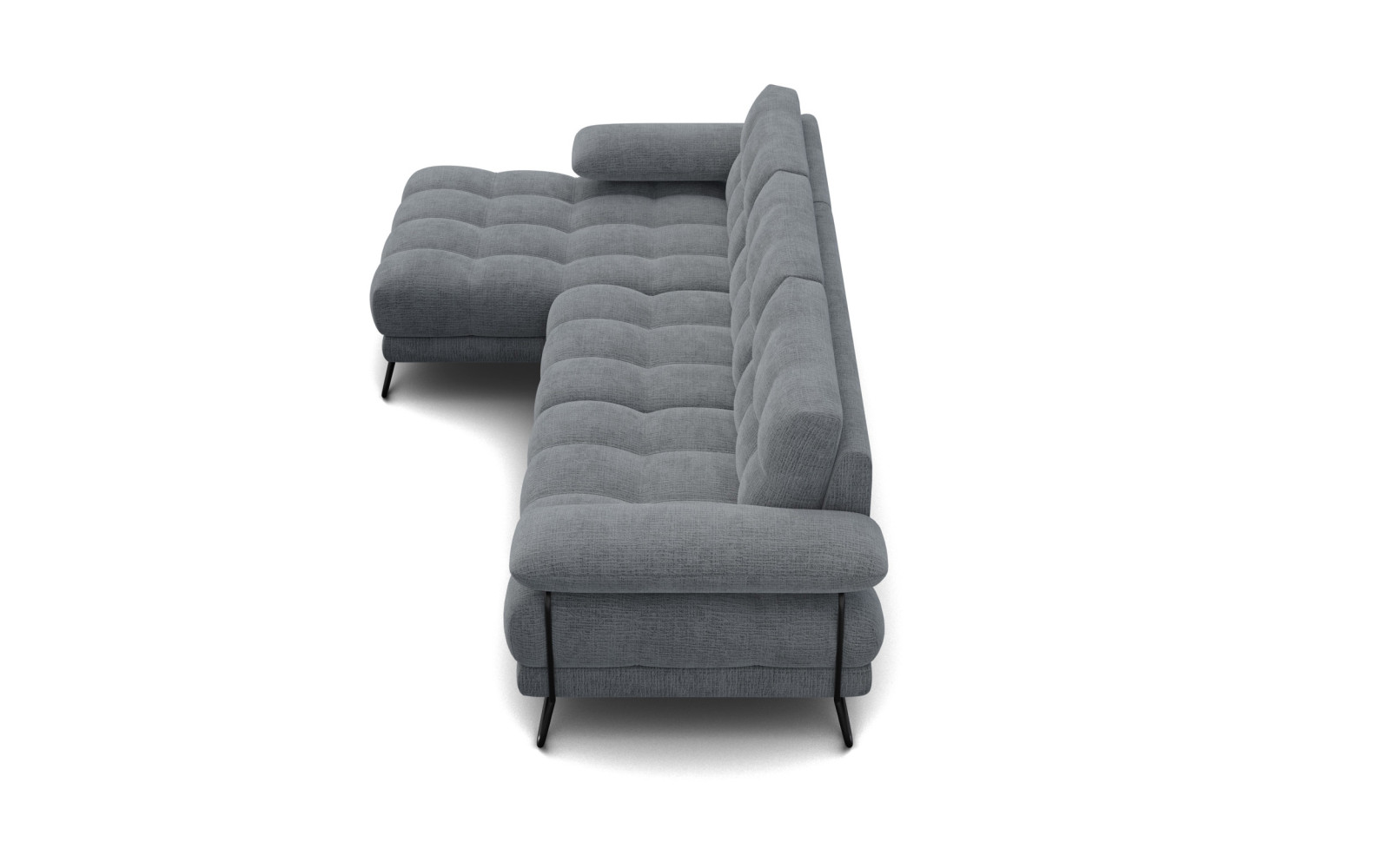 BUBBARA Ecksofa 4-Sitzer links, dunkelgrau