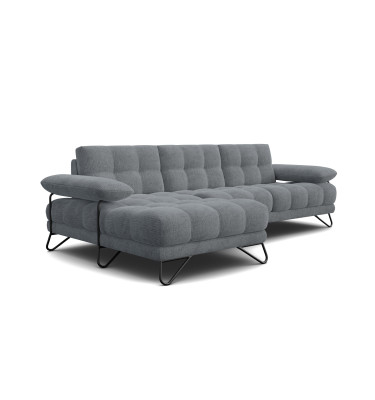 BUBBARA Ecksofa 4-Sitzer links, dunkelgrau