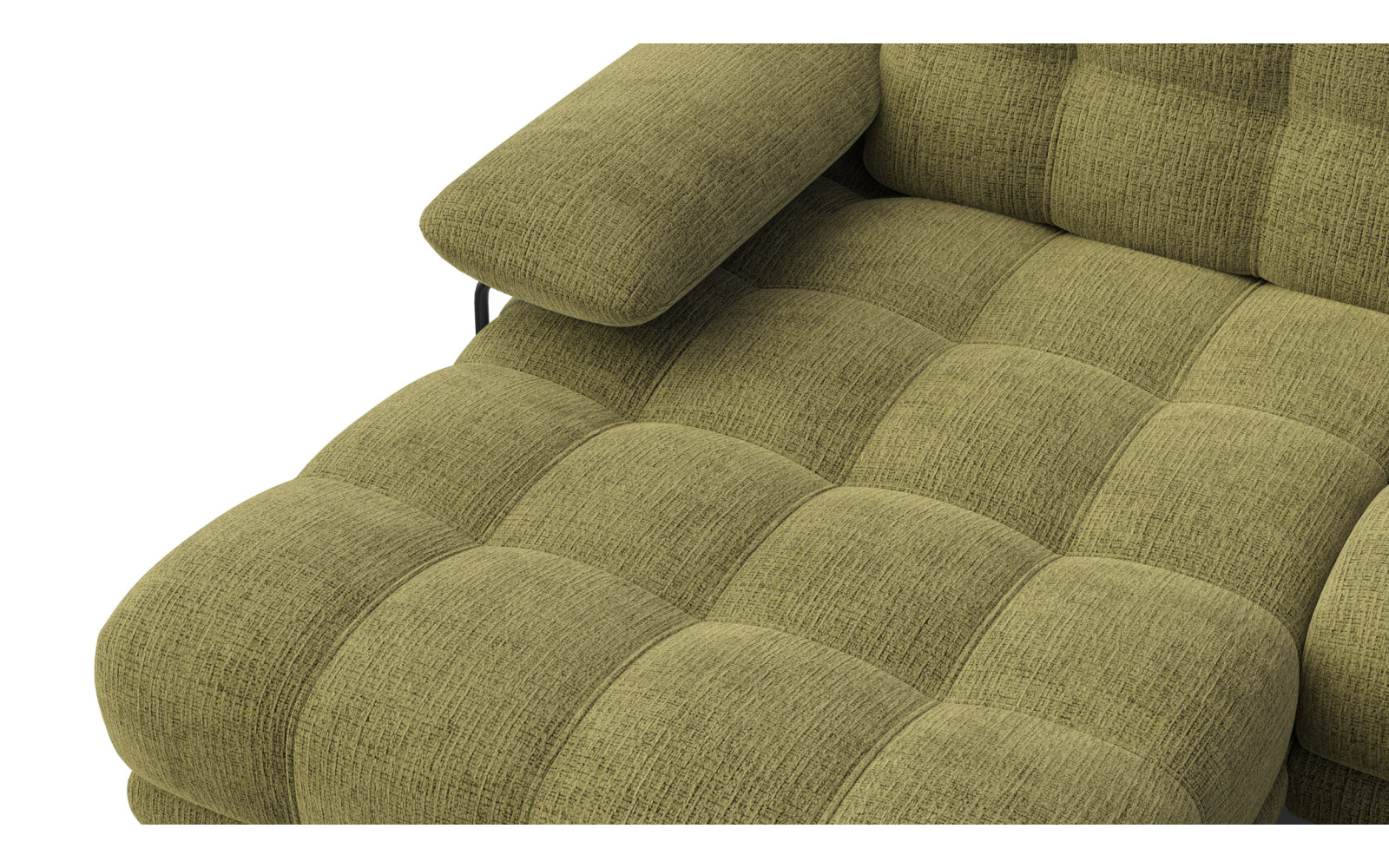 BUBBARA Ecksofa 4-Sitzer links, olivgrün