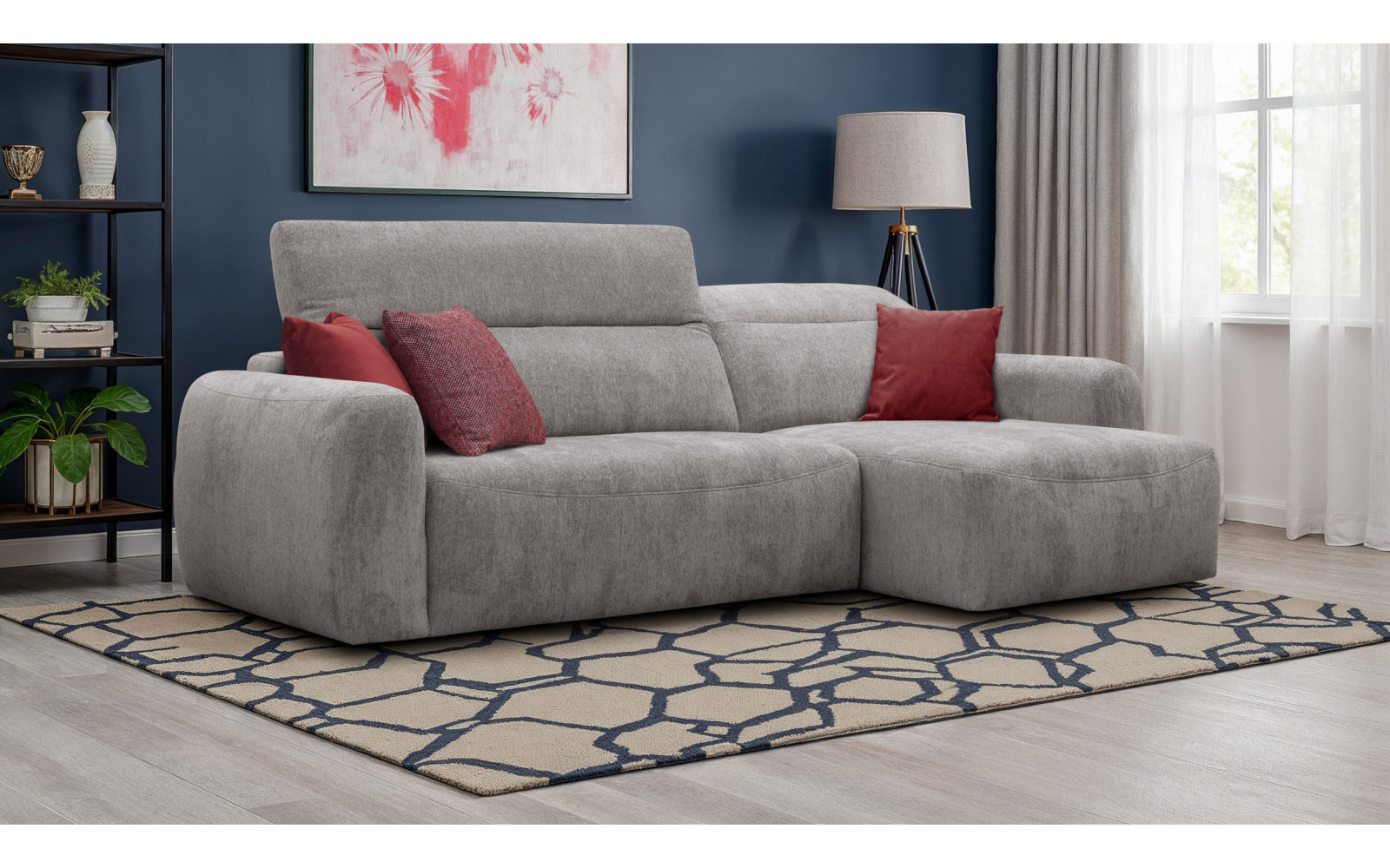 Ecksofa 4-Sitzer rechts NERO, platingrau